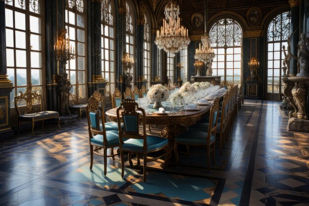 Photo the royal table antechamber of palace of versaille