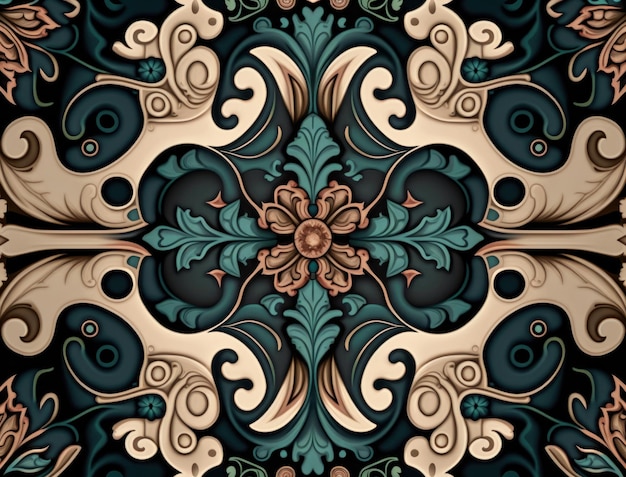 Royal vintage Victorian Gothic background Rococo venzel and whorl created with Generative AI technology