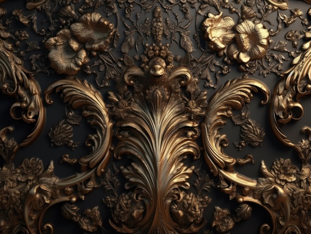 Royal vintage Victorian Gothic background Rococo venzel and whorl created with Generative AI technology