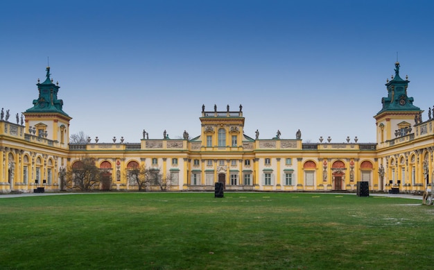 Royal Wilanow Palace in Warsaw Ancient architecture facade view