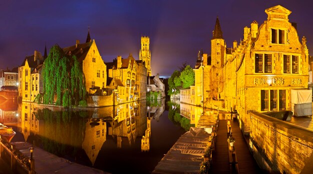 Rozenhoedkaai At Night Panorama