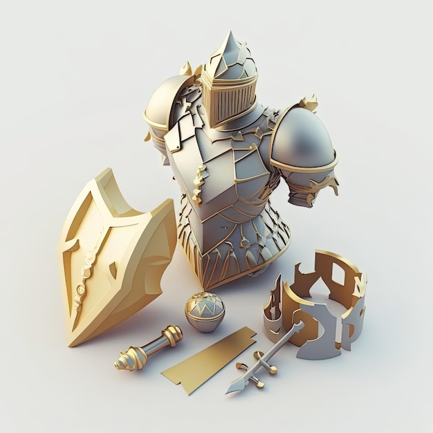 Rpg Armor Isometric rpg item object for rpg game Generative AI