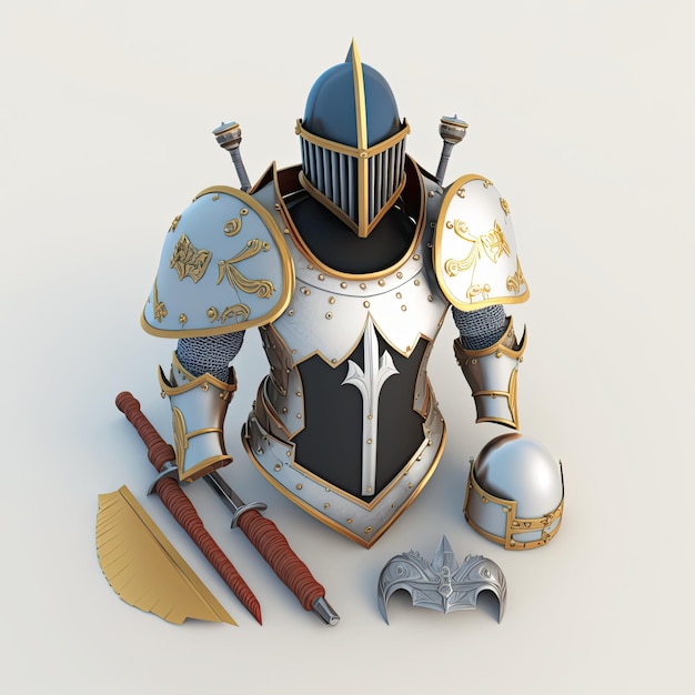 Rpg Armor Isometric rpg item object for rpg game Generative AI