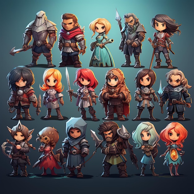 Photo rpg characters game assets