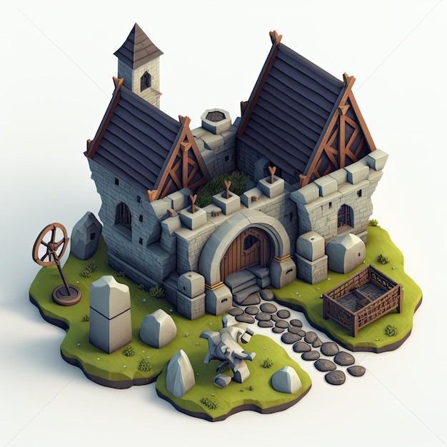 Rpg Clerig Isometric rpg item object for rpg game Generative AI