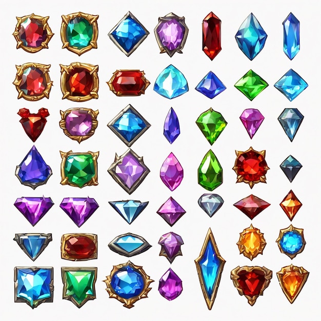 Photo rpg jewelry gems sprite sheet