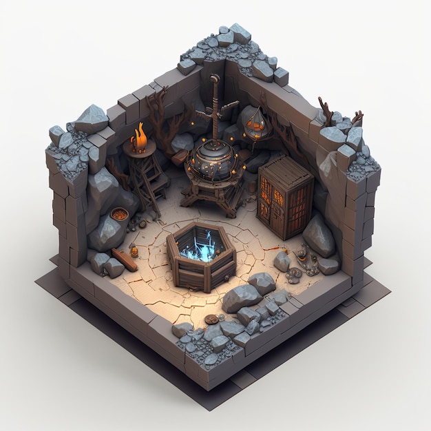 Rpg trap Isometric rpg item object for rpg game Generative AI