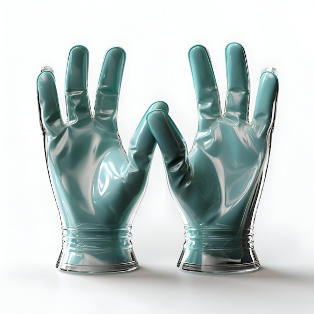 rubber gloves on a white background 3d render illustration