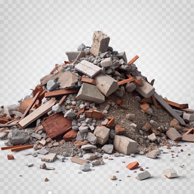 Photo rubble debris isolated on transparent background