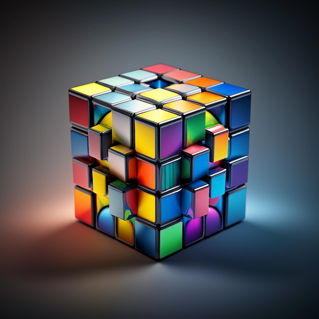 Rubik39s Cube realistic gradient magic adobe illustrator image AI generated art