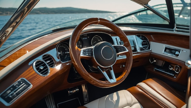 Photo rudder of a luxury yacht closeup