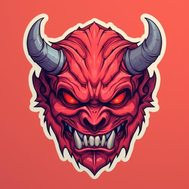 Ruffo Demon Head Emblem Sticker Vector Illustration