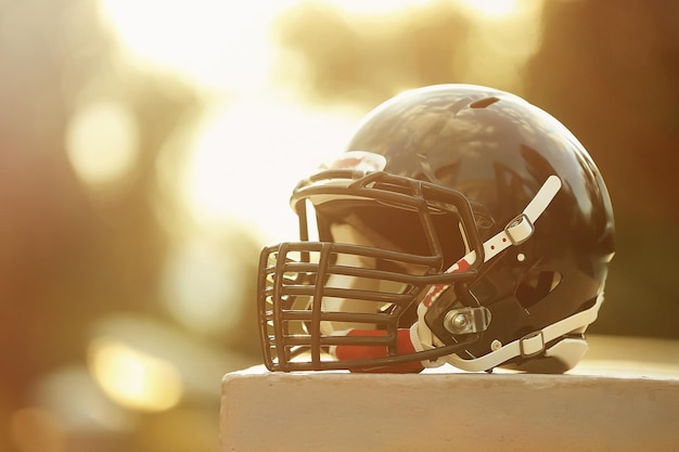 Rugby helmet closeup