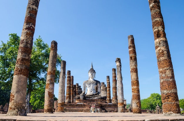 Ruin church of wat mahathat at Sukhothai historical park