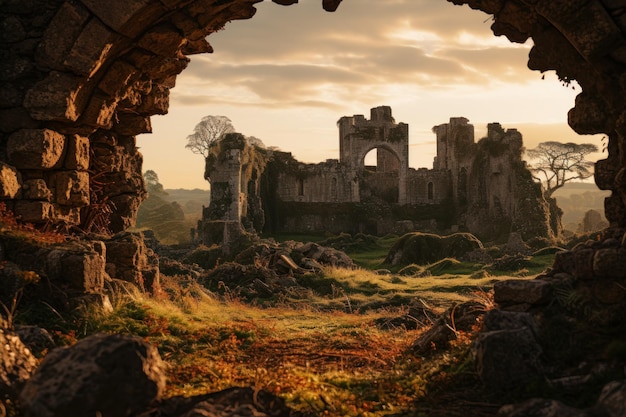 Ruined landscape from medieval times