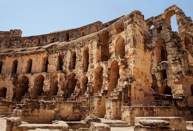 Ruins of Amphitheatre in El Jem, Tunisia