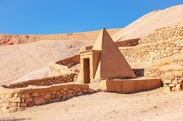 Ruins of ancient Deir elMedina one of the group of Theban necropolises