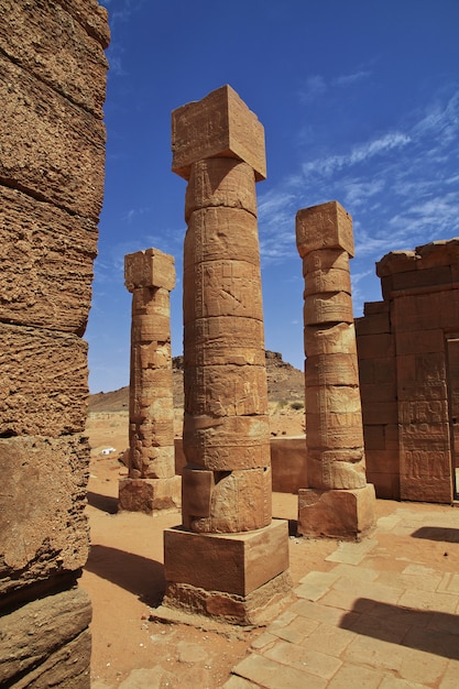 The ruins of an ancient Egyptian Temple in the desert of Sudan, Nubia