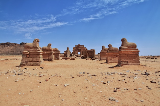 The ruins of an ancient Egyptian Temple in the desert of Sudan, Nubia