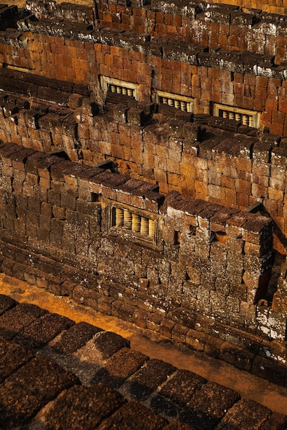 Ruins of ancient Khmer temple in Siem Reap Cambodia