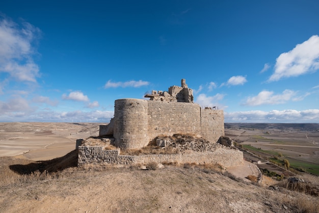 Ruins of the ancient medieval castle of Castrojeriz, Burgos province, Spain.