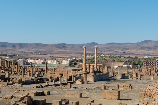 Ruins of the Ancient Roman city of Timgad Built around 100 BC