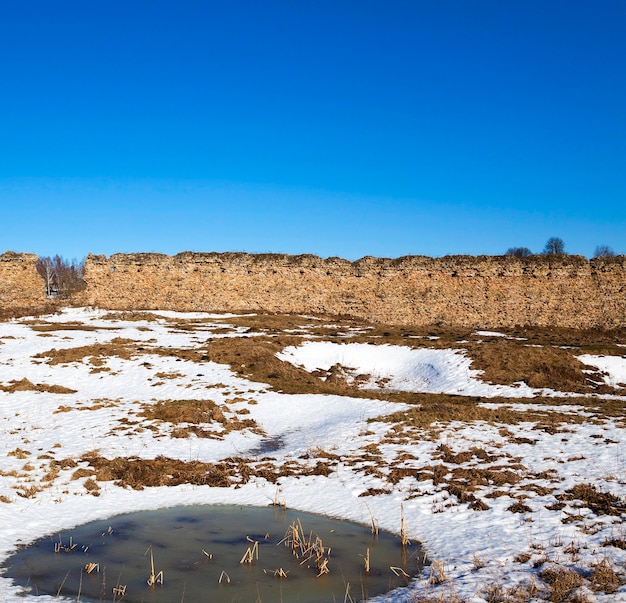 Ruins, Belarus the ruins of the ancient ramparts of the castle, located in the village of Krevo