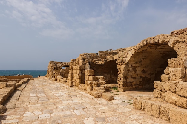 Ruins of buildings in Caesarea. Israel