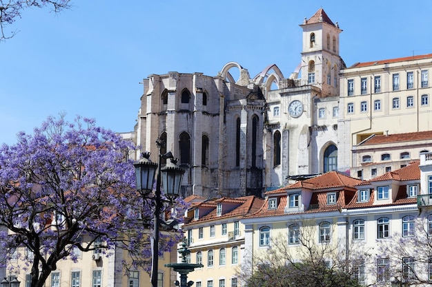 The ruins of the convent of our lady of mount carme in lisbon portugal