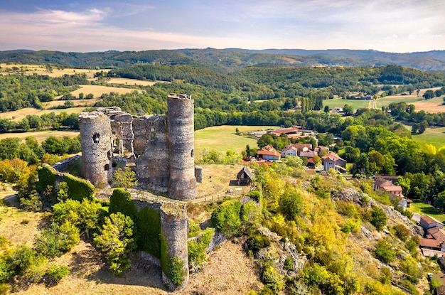 Ruins of Domeyrat Castle in Auvergne France