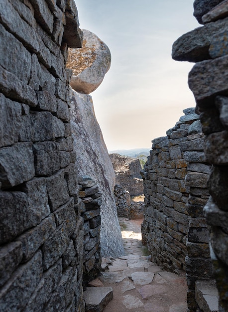 Ruins of Great Zimbabwe during a nice winter day