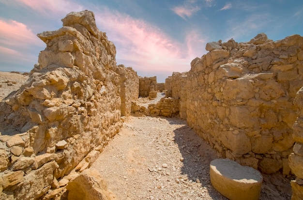 Ruins of Herods castle in fortress Masada Israel World Heritage Site as declared by UNESCO