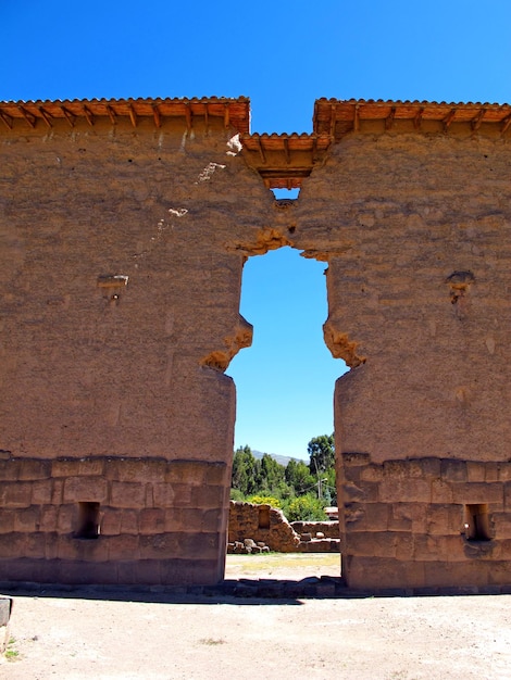 Ruins of Inca city on Altiplano Peru South America