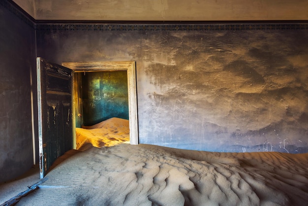 Ruins of the mining town Kolmanskop in the Namib desert near Luderitz in Namibia