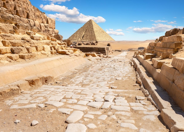 Ruins near the pyramids of Giza. Egypt