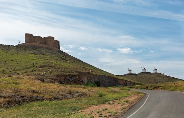 Ruins of an old fortress in Consuegra Spain