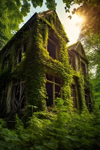 Ruins of Time An Abandoned House Amidst the Forest