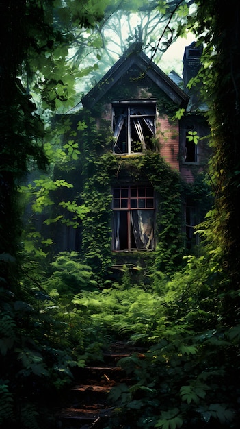 Ruins of Time An Abandoned House Amidst the Forest