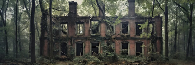 Ruins of Time An Abandoned House Amidst the Forest