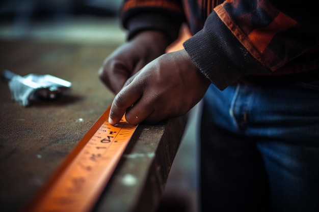 A ruler measuring the length of a piece of paper