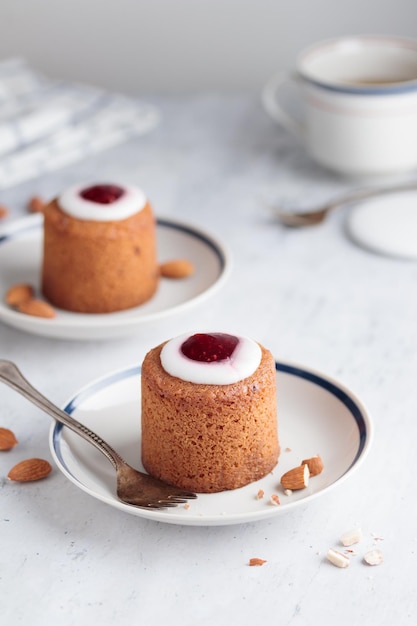 Runebergin Torttuu in a plate on a white table