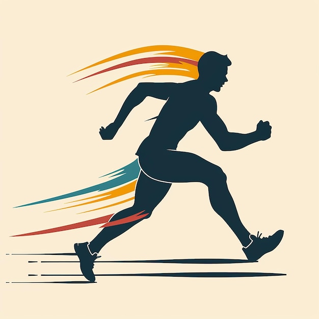 running athlete vector logo isolated on background