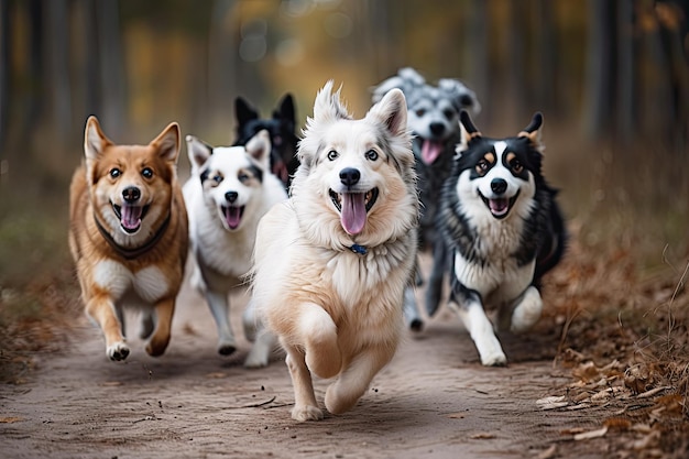 Running happy dogs generative ai