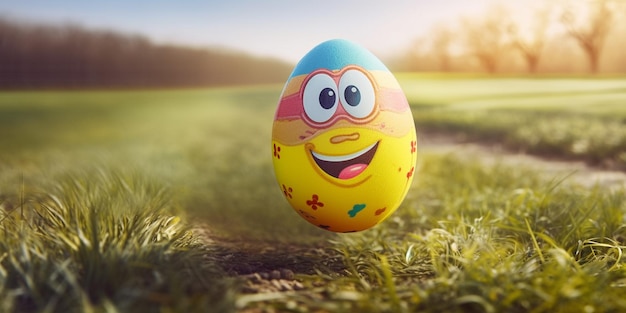 Running happy easter egg