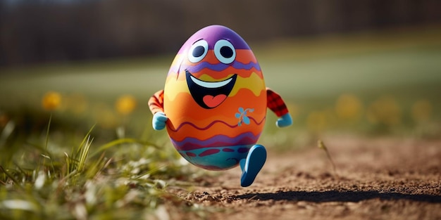 Running happy easter egg