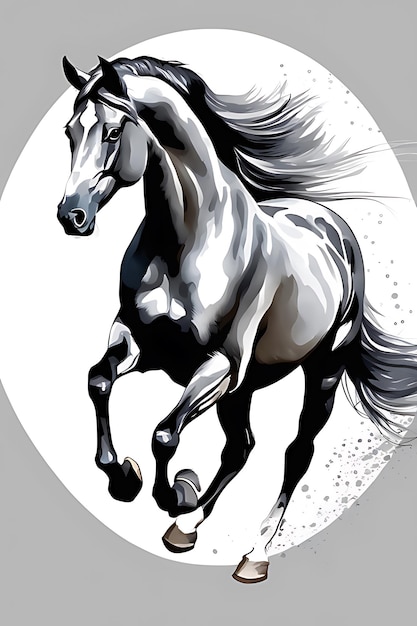 Running horse Coloring page Print and color High quality For adults