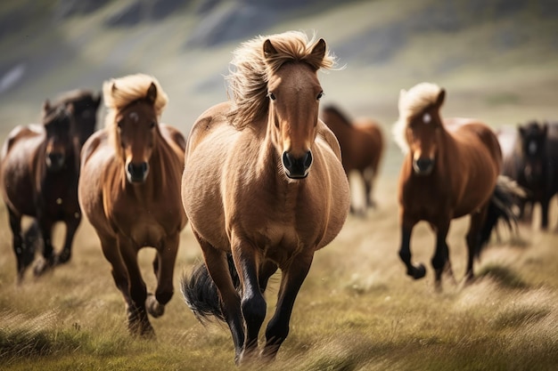 Running Icelandic Horses