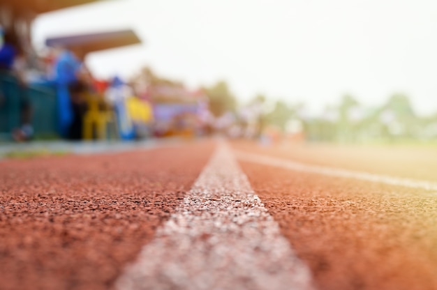 Running track or Racetrack with blurred Background