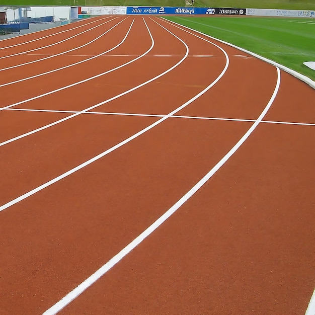 Photo running track in a stadium