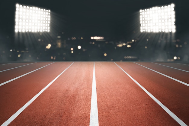 Running track with spotlight